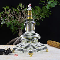 Crystal stupa pagoda is enshrined in the preservation of the real body of the Mandarin pill Bodhi pagoda with a luminous base