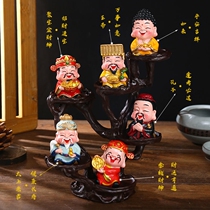 Six-party gods of wealth ornaments Zhaofu creative decorations porch TV cabinet high-end opening housewarming gifts