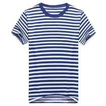 Sea Soul Shirt Short Sleeve Summer Mens Striped T-shirt Quick Dry Round Neck