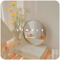 ins small mirror office desktop can stand desktop home small dressing table style advanced sense Net red makeup mirror