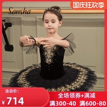 Sansha France childrens TUTU dress ballet dance professional performance skirt suspenders conjoined lace gauze dress