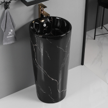 Hotel wash basin imitated rock board washbasin creative joint basin Lauren black body basin Black Diamond pillar Basin
