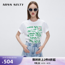 Miss Sixty2022 spring new short sleeve T-shirt female pure cotton letter printed loose 6W1SJ7681000