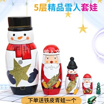 Russian jacket 5 floors wood christmas snowman lovegirl toys girls cute pure handmade creative gifts