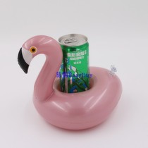 ins hot sale inflatable rose gold flamingo Cup seat water toy blowing bird coaster swimming floating cup holder