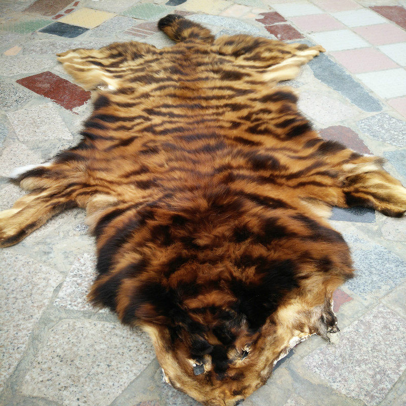 包邮仿真虎皮整张虎皮豹皮狼皮动物皮汽车座垫地毯沙发垫椅垫坐垫