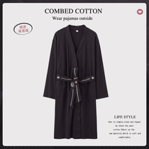 Mens robes spring and autumn cotton long sleeves 2021 New fattened plus size morning gown pajamas men bathrobe bathrobe