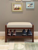  Nordic entry door entrance can sit on solid wood shoe change stool household door soft bag cushion small size shoe rack integrated