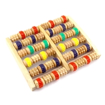 Color six rows of wooden roller foot massager Wooden massager widened and reinforced foot and leg acupuncture points rub row