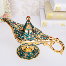Russian ornaments Metal alloy large Aladdin lamp Home wishing lamp gifts European home decorations