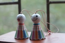 (Seal Sports Outdoor) Ceramic Japanese Wind Ching Colorful Small Badminton Wind Bell Sunny Day Doll
