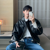 Hualun spring and autumn retro Heavy casual leather jacket mens coat trend handsome Pu car wind flying leather jacket tide