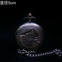 Automatic mechanical pocket watch Pure copper mens and womens single clamshell nostalgic necklace watch Antique hanging watch Double open mechanical pocket watch