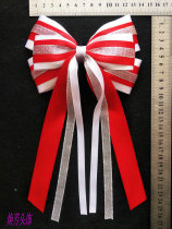 Red Silver Jazz cheerleading competitive skills Flower Ball competition bow headwear hair accessories floral headdress full mail discount