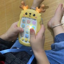Baby can bite gum baby simulation mobile phone baby music toys early education educational story machine charging phone