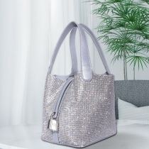 Bright blind new fashion wild women bucket bag diamond-set large capacity with dinner temperament portable womens bag