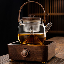 Electric ceramic stove Tea making glass steaming teapot Tea making device Automatic water supply high temperature resistant white tea making device Household set