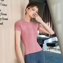  (logo customization)Slim yoga clothes sports fitness clothes tight running sweat-absorbing quick-drying clothes thin womens short sleeves