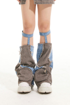 Public Garden 2021aw original design deconstruction destroys three-dimensional pocket washed denim hot girl leg set Y2k
