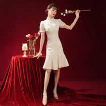 Steng with the same section of the improved cheongsam 2021 new girl young dress summer dress old Shanghai socialite Republic of China