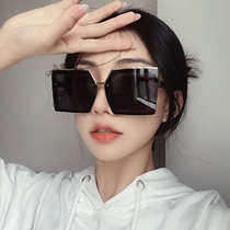  2021 fashionable square large frame glasses trendy face small polarized sunglasses female European and American fashion driving driving sunglasses
