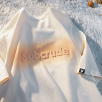 APWSTUDIO Tide Card Design Sensation Small Crowdletter Short Sleeve T-Shirt Male Couple Loose Pure Cotton Half Sleeve Blouse Summer Dress
