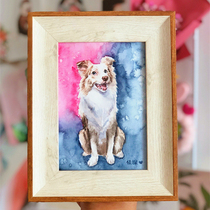 New custom-made hand-painted pet watercolor like set-up frame cat dog birthday gift for men and women Commemorative