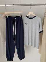 2022 New Spring Summer Han Edition Loose Fashion Casual Sports Suit Women Short Sleeve T-shirt 90% Pants Two Sets