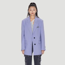 UOOYAA Ugirl 2022 Spring new classic lavender purple metal chest-marked suit jacket
