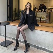 Guan Xiaotong Tang Yan same style patent leather short boots womens high heels square toe skinny boots thick heels European and American ins white boots