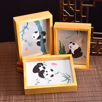 Shu brocade panda embroidery ornaments photo frame creative gifts Chinese style specialty handicraft embroidery ornaments craft gifts