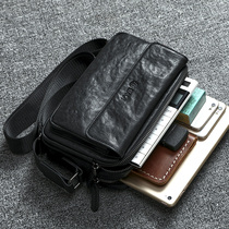 Leather shoulder bag small bag men 2021 New Fashion large capacity cowhide shoulder bag casual horizontal shoulder backpack