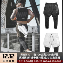 American double Sports 2-in-1 shorts men 2021 autumn mens quick-drying stretch running Blue Ball fitness pants