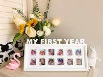 Baby 12 months Pendulum Bench Photo Frame Children Creative Growth Remembrance Wall Photo Frame Birthday items Sweets Terra Plastics