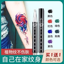Color tattoo cream milk tattoo liquid pen Plant herbal tattoo stickers semi-permanent flower arm figure female waterproof long-lasting simulation