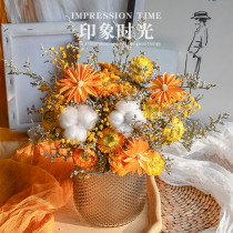 Dried flower bouquet full of stars decoration light luxury decoration home flower arrangement rose reed living room decoration really air-dried and natural