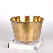 Imported American simple brass fruit plate fruit basket storage bucket flower multi-purpose storage ornaments pure copper luxury ice bucket