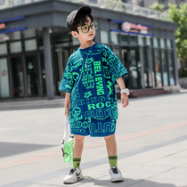 Next music boy clothes summer suit 2022 new children short sleeves CUHK boy sport boy foreign handsome