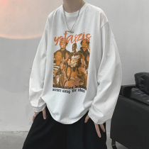  Long-sleeved t-shirt Mens spring and Autumn tide brand loose ins tide casual all-match top European and American high street hip-hop net red sweater