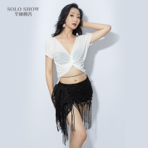 Gorgeous show belly dance Gong suit beginner 2021 New Wild coat fashion tassel hip towel set