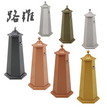 High-grade stainless steel road cone parking sign pile roadblock ice cream bucket square cone reflective cone isolation Pier warning road cone baking paint