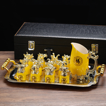 Chinese retro twelve Zodiac wine set set household goblet ceramic wine jug dispenser drinking cup