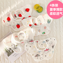 Summer thin baby saliva towel bib Newborn anti-vomiting milk cotton gauze bib baby 360 degree rotation
