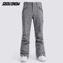 Set pants womens windproof ski winter warm suit equipped with waterproof double board veneer snow pants