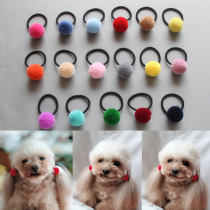 5 pairs of non-stick pet dog head rope New year rubber band Hairband floral headdress Yorkshire Marzis leather band