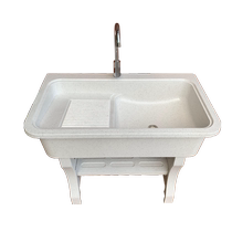 Balcony household laundry table with washboard marble laundry tank integrated sink