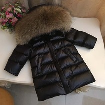 2020 new winter childrens boy girl baby thickened middle and long section real hair childrens childrens clothing down jacket
