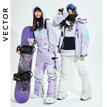 VECTOR ski suit full set of womens warm snow travel ski clothes mens waterproof single double board snow pants equipment
