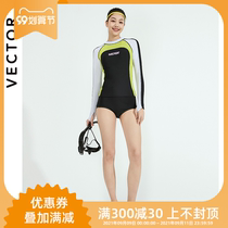 VECTOR new split diving suit womens long sleeve suit sunscreen quick-drying slim slim diving suit jellyfish coat