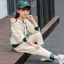 Girl suit 2022 new spring and autumn Lianhood Childrens two sets of girls Long sleeves Leisure Motion tides